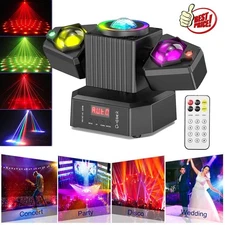 Moving Head Party Light Rotating Disco Ball Laser Beam Strobe Remote DMX for DJ