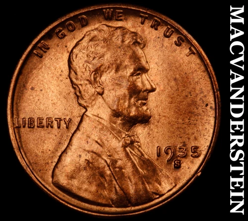 1935-S Lincoln Wheat Cent- Choice Gem Brilliant Uncirculated No Reserve #J2213