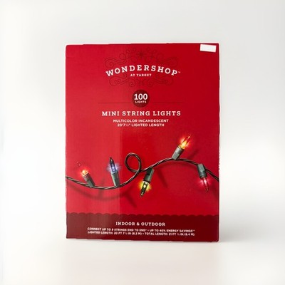 Wondershop Multicolor Incandescent Lights Indoor/Outdoor  100 Count / NEW