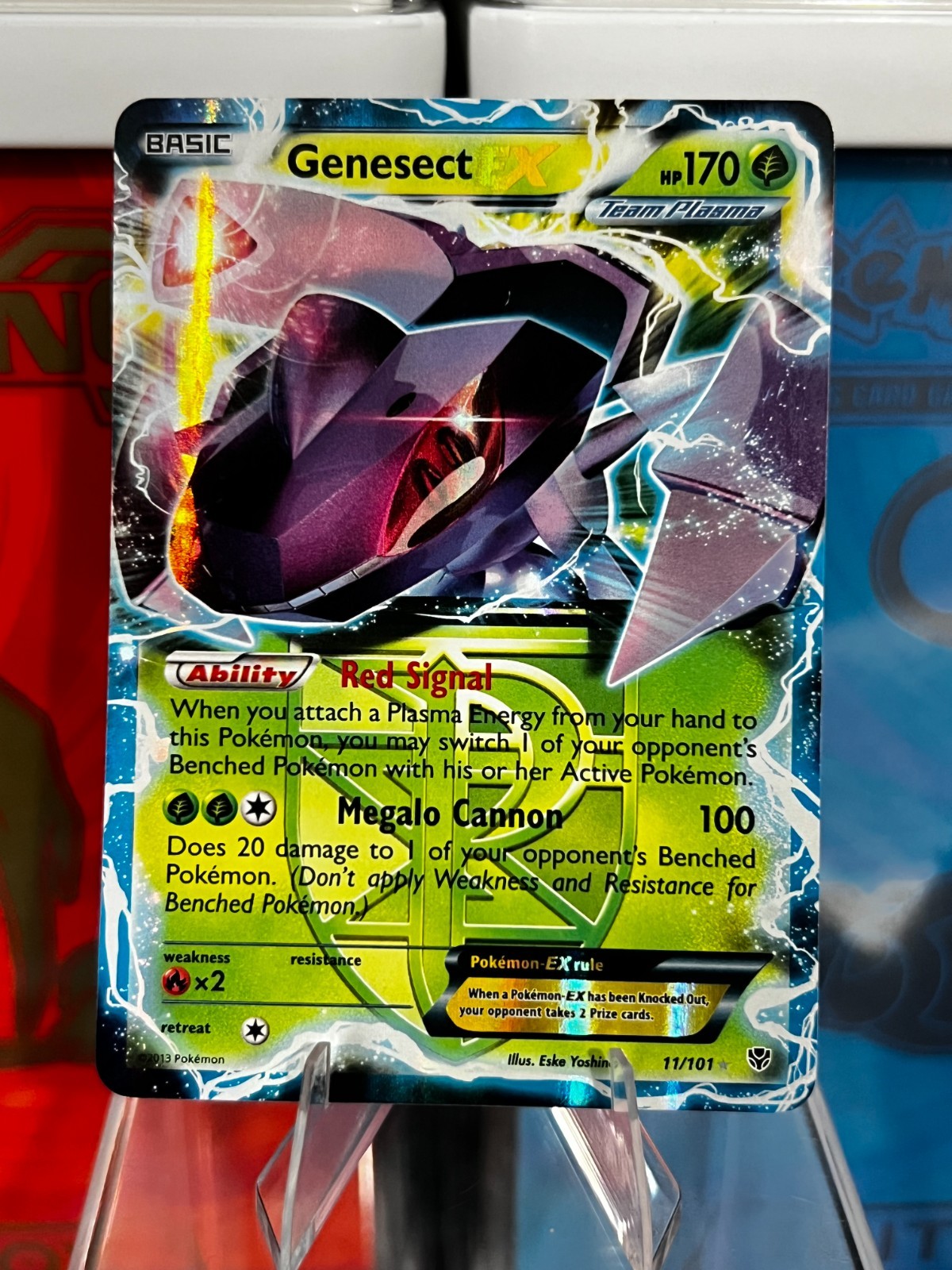 Genesect 11/101 Plasma Blast Full Art Holo Ultra Rare Pokemon TCG Card 2013
