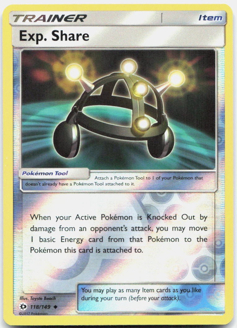 Exp. Share 118/149 Uncommon SM Base Set Pokemon Reverse Holo Moderately Played