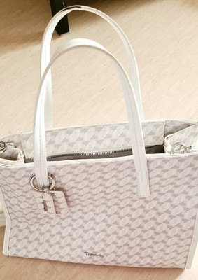 Shopper Francesca M Tamaris grau weiß beige