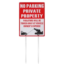 Kichwit No Parking Private 14 inch, Multi-colored with reflective surface