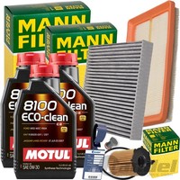 1X MANN-FILTERSET+MOTUL 0W30 Passend FüR 0,9 Fiat 500+C 312+FIAT Panda 312 319