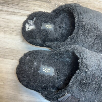 UGG Fluff You Black Slides Sandals Mens Size 9 1117473 Fluffy UGG Fluff You Black Slides Sandals Mens Size 9 1117473 Fluffy