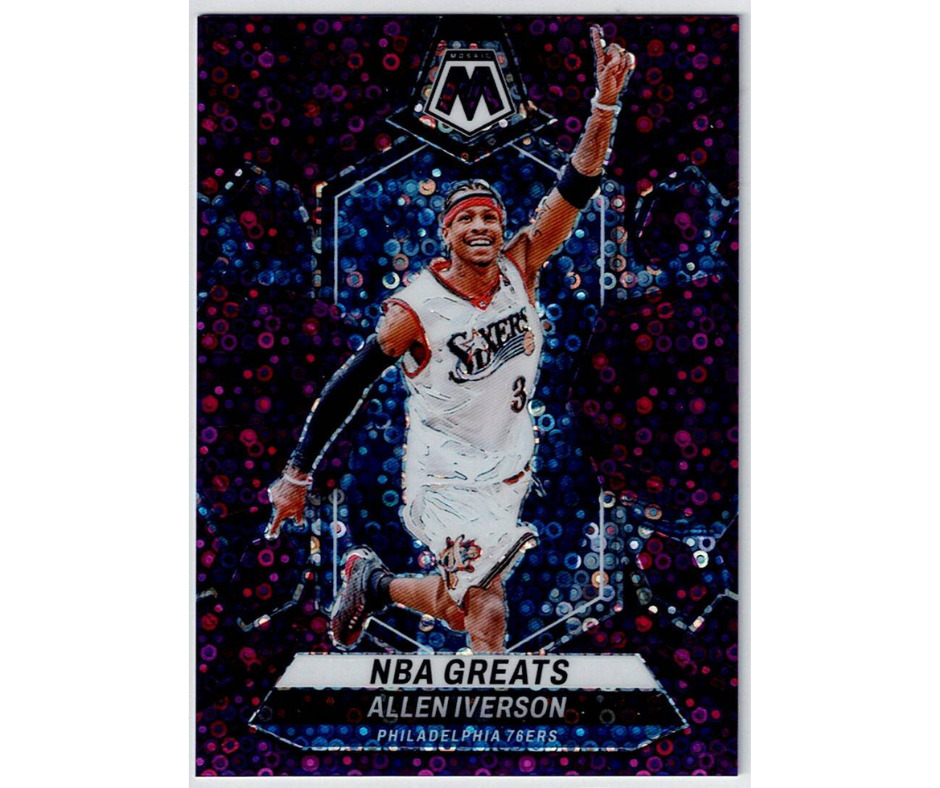 2023 Panini Fast Break Mosaic Purple 08/50 #300 Allen Iverson Philadelphia 76ers