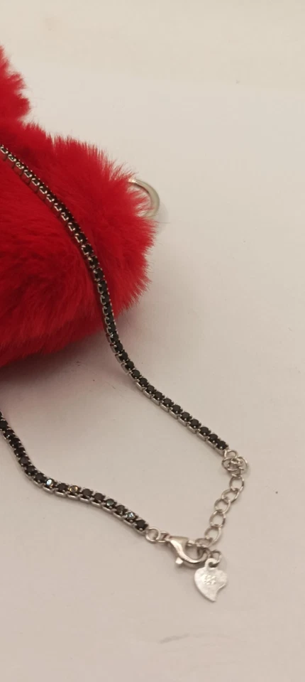 COLLANA TENNIS ARGENTO RODIATO DONNA MM 2 ZIRCONI NERO CM 40-45 EXPLOIT - Immagine 2 di 4