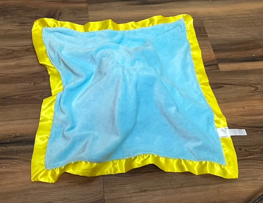 Manta de seguridad para bebé Goodnight Moon Bunny 16x16 azul amarillo Lovie Foto 4 de 4