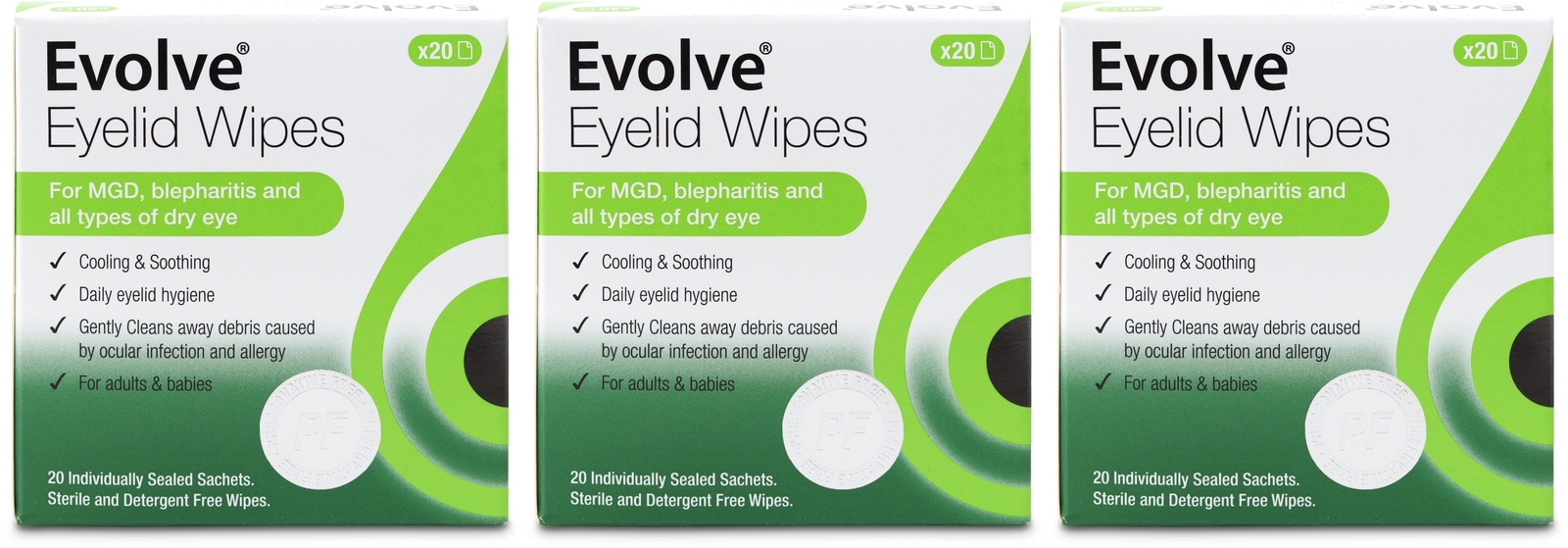 EVOLVE Eyelid Wipes x 20 x 5 - Image 7