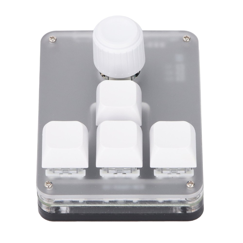 4-Key Programmable Mechanical Keypad with RGB Light and Blue Switch Knob