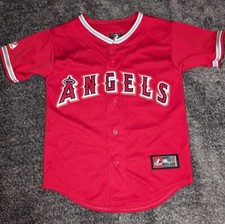 Unisex Jered Weaver Los Angeles Angels MLB Baseball Red  Alternate Jersey Kids-S