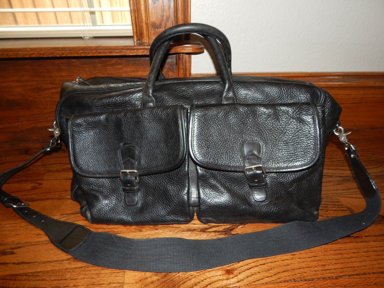 cole haan leather duffle