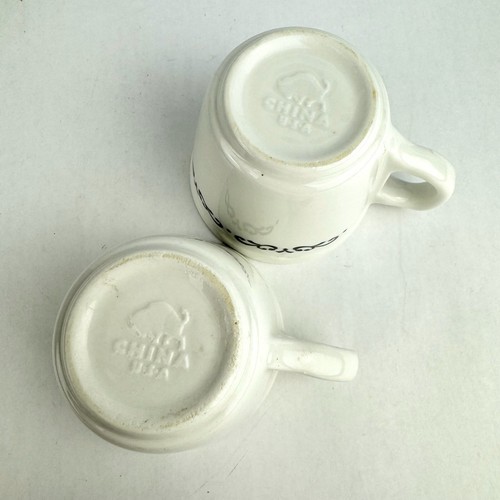 Vtg Buffalo China Restaurant Ware Black Scroll Coffee Mug Saucer Set of 2 - 第 6/14 張圖片