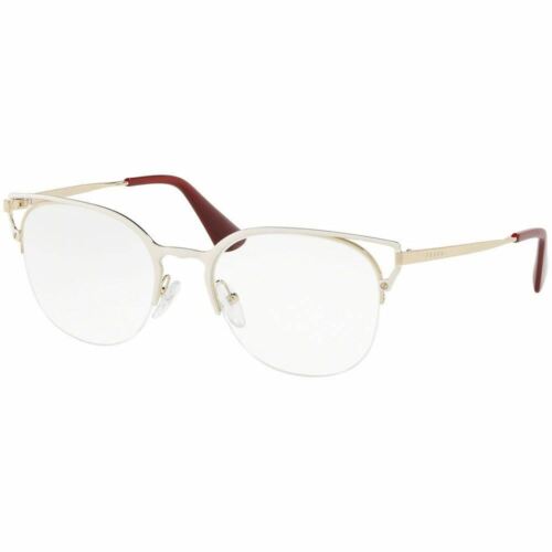 Nuevas gafas de gato Prada auténticas marfil/oro pálido con lente de demostración PR64UV LFB1O1 - Imagen 2 de 5