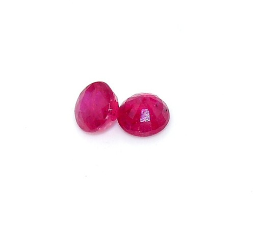 5 mm Certified Natural Ruby Round Pair 1.57 Cts Mozambique Loose Gemstones - Picture 6 of 7