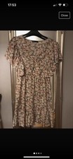 Size 8/10 Floral Angel Sleeve Wrap Dress By Shein. New