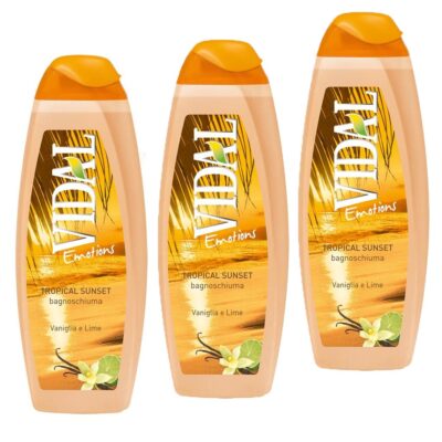 VIDAL Badeschaum Tropical Sunset Vanille & Lime 3x 500ml 