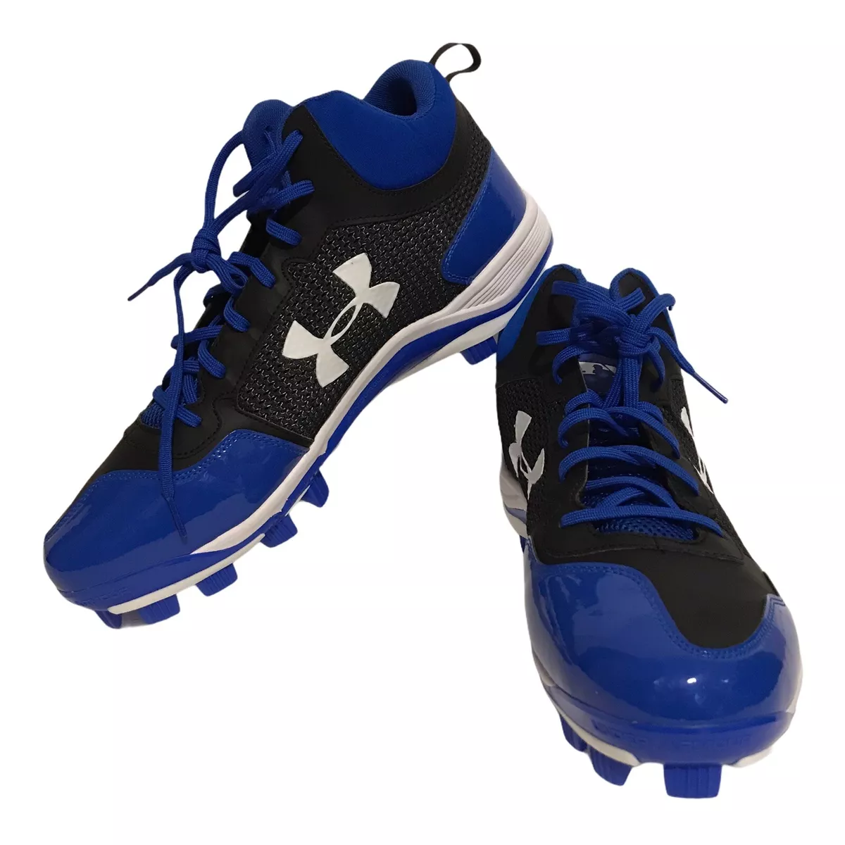 Under Armour Mens Baseball Cleats Size 14 Heater MID TPU Blue Black 1278738 041