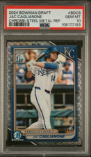 2024 BOWMAN DRAFT #BDC8 JAC CAGLIANONE CHROME-STEEL METAL REF. #/100  PSA 10 GEM