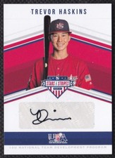 Trevor Haskins 2018 USA Baseball Stars & Stripes 14U Autograph Black Ink #TH /23