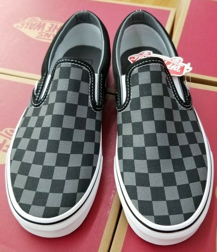 black pewter checkered vans