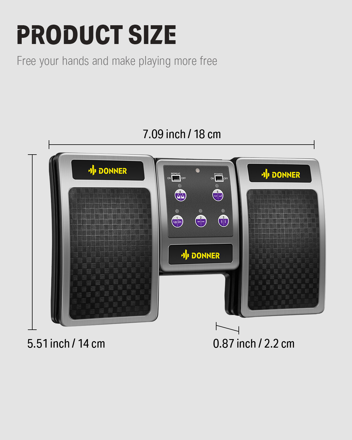 🔥Donner Bluetooth Wireless Page Turner Foot Pedal Rechargeable for Tablet iPad