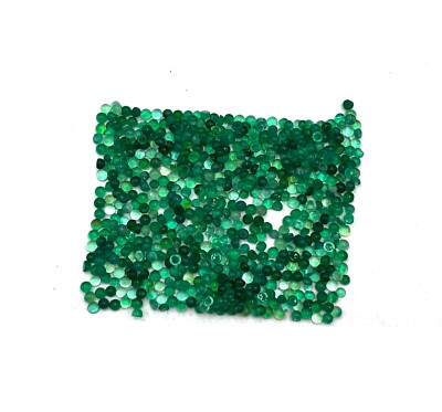 Natural Green Onyx Round Cabochon Loose Gemstone Lot 100 Pcs 2.75 MM