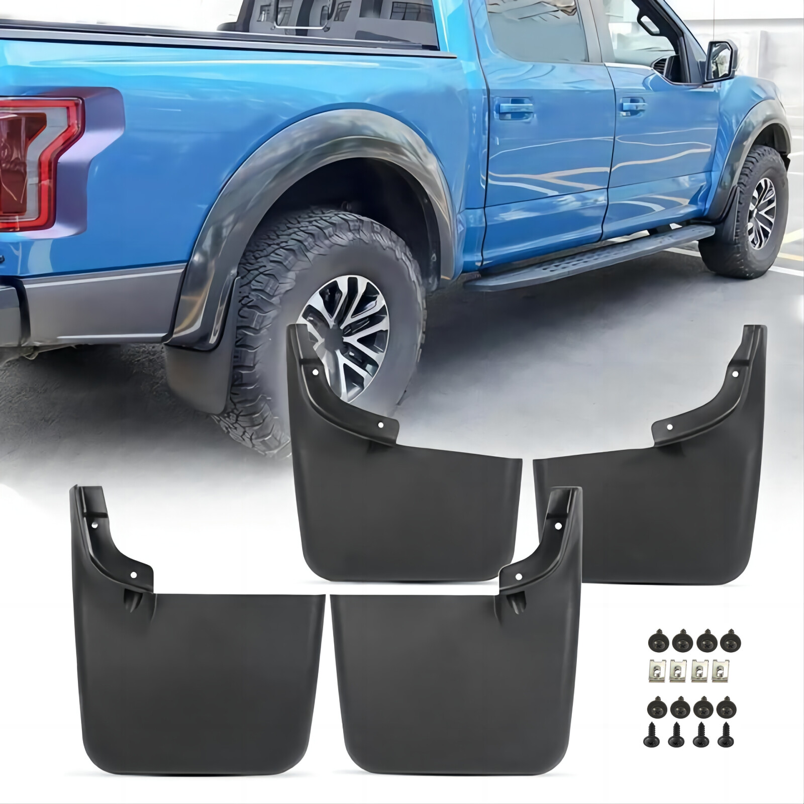 Mud Flaps Molded Splash Guards Mudguards For 04-14 Ford F-150 w/o Fender Flares-image