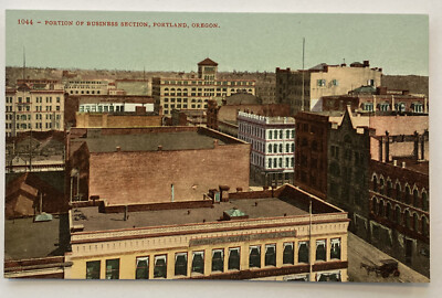 #ad Vintage Postcard Aerial View portion of Business Section Portland Oregon $6.50