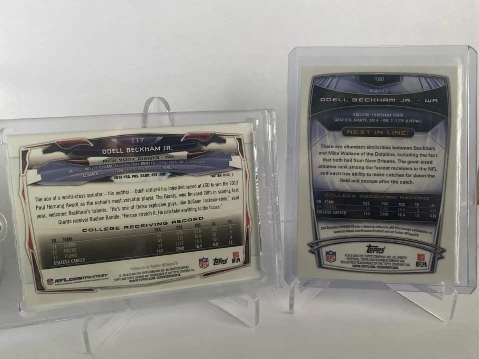 Tarjeta de novato Odell Beckham Jr Lott Topps, Bowman, Foto 2 de 4