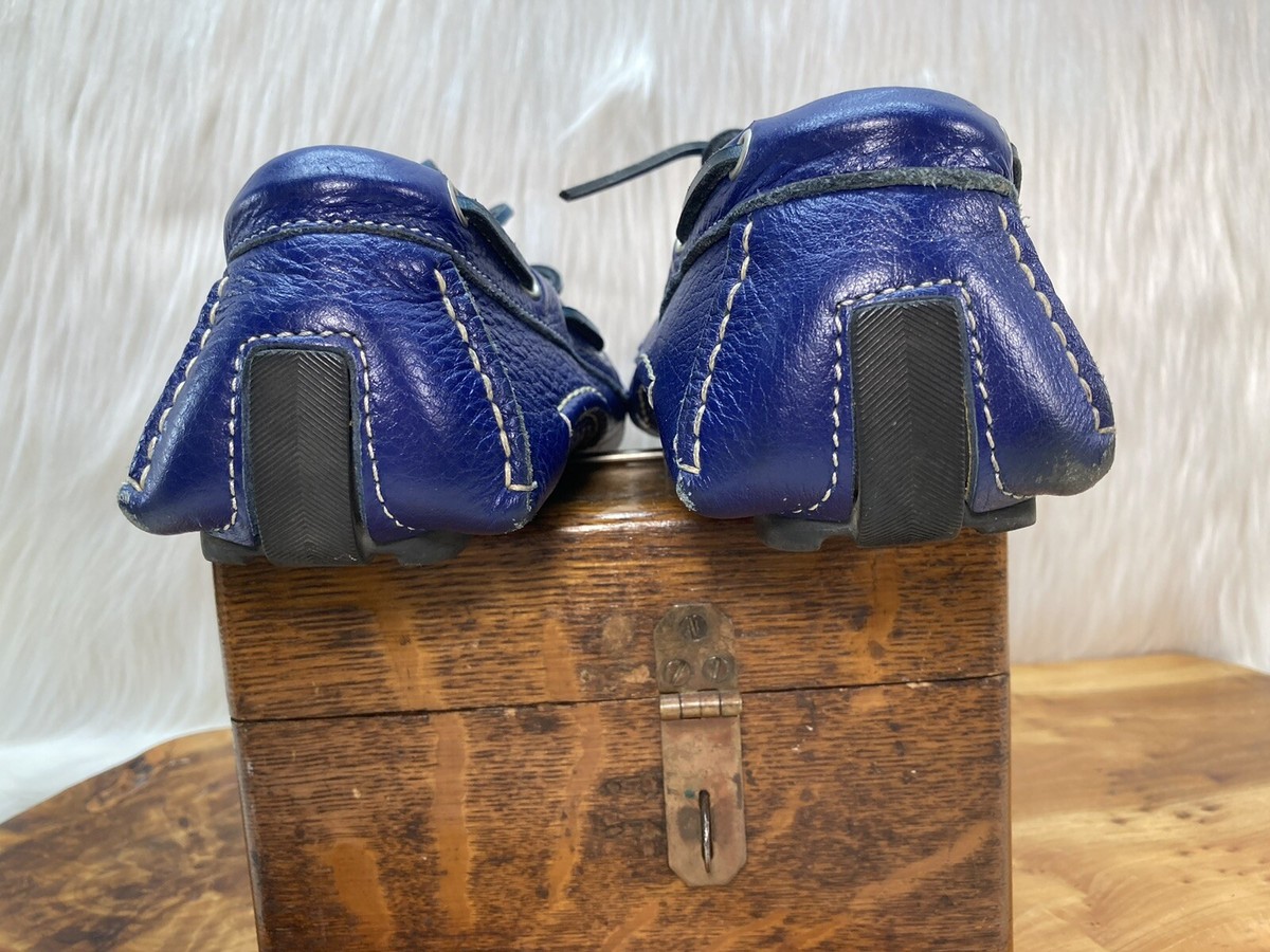 Paul Frederick Made In Italy Blue Leather Driving Loafers Size 8 Paul Fredrick men main image 2