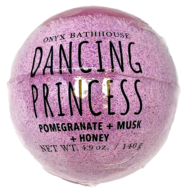 Onyx Bathhouse Dancing Princess Bath Bomb Pomegranate Musk Honey in