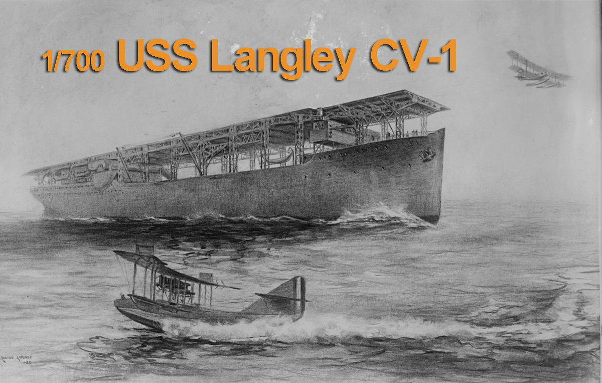 3D Printed kit 1/700 USS Langley CV-1 (waterline) | eBay