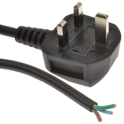 kenable 2m 13 AMP Vollisolierte 3-pol UK-Stecker Zu Abisolierte Aderenden 1mm2