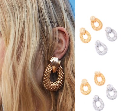  Chunky Large Pineapple Drop Dangle Statement Boho Style Earrings GOLD SILVER 