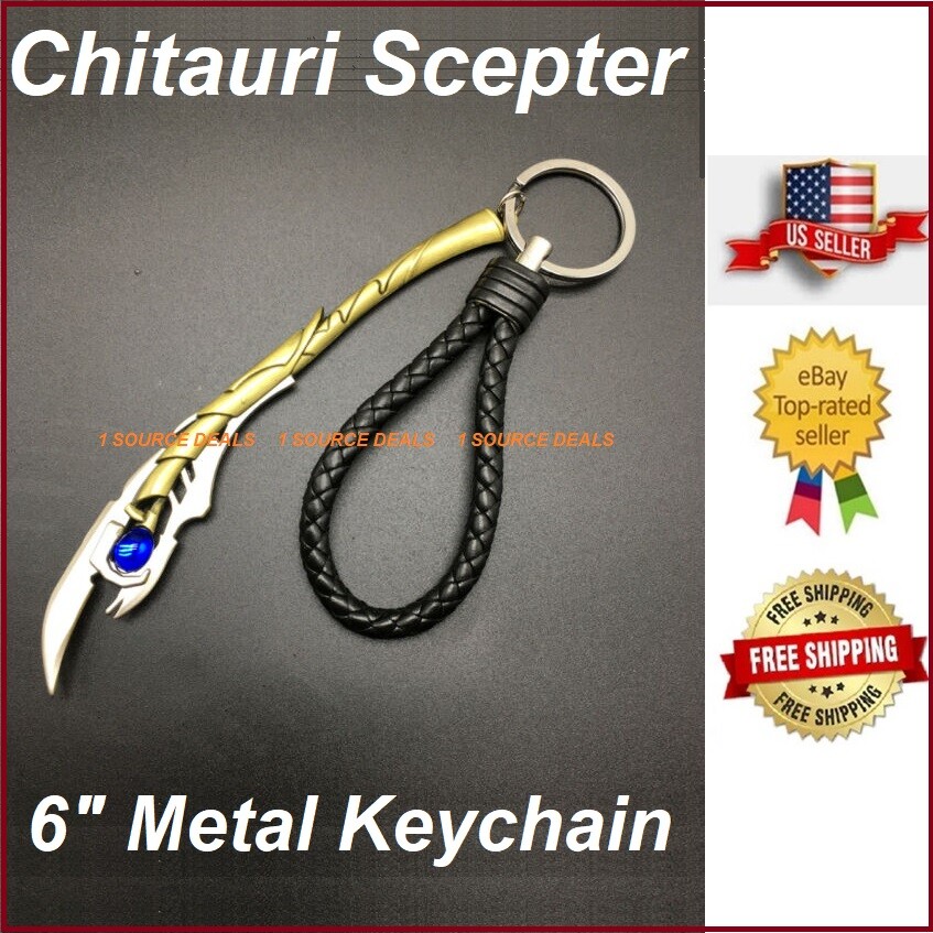 Marvel Avengers Loki Chitauri Scepter Keychain Metal Keyring