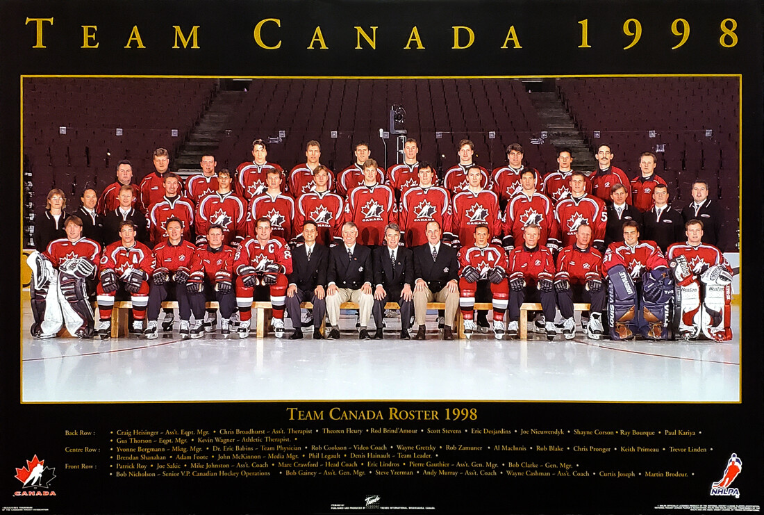 TEAM CANADA HOCKEY 1998 Nagano Olympics Original 22x34 Team