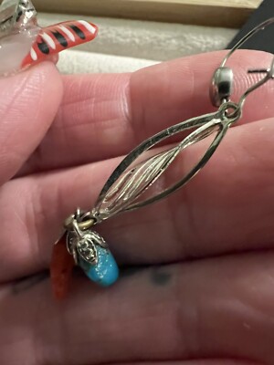 Coral & Turquoise Sterling Silver Native American Earrings