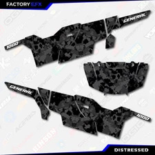 Black Distressed Graphics kit fits Polaris General 4 Door 16-23