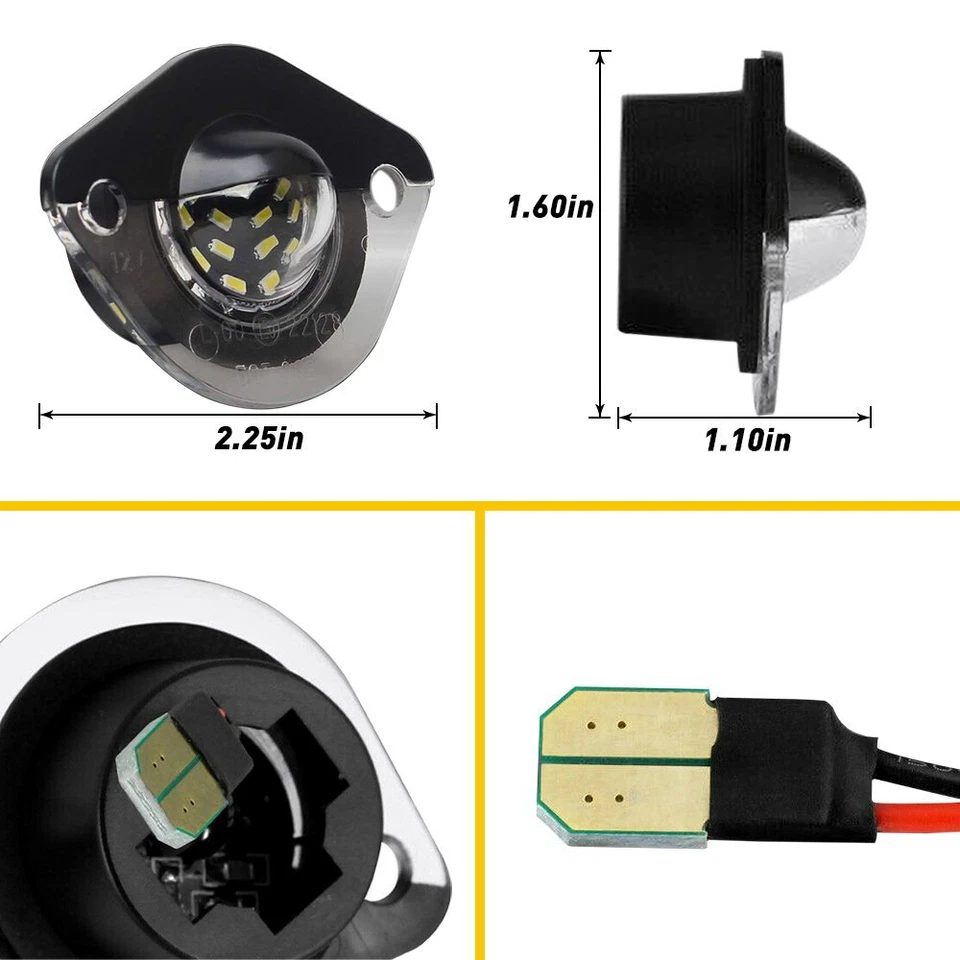 2x For 1994-2004 Ford Mustang LED License Plate Light Tag Lamp Assembly Replace - Image 4 of 4