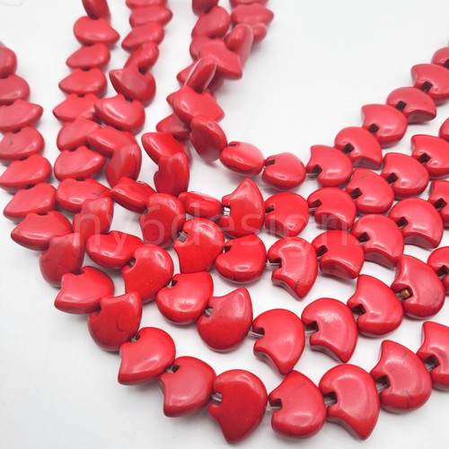 Red Zuni Bear Howlite Bead Bear Stone 17mm Magnesite Turquoise Spacer Beads 15'' - Picture 8 of 14