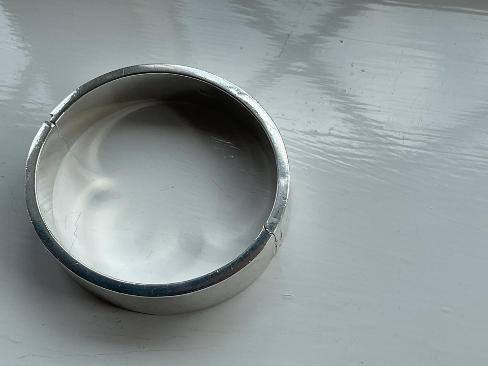 STERLING SILVER Birmingham Hallmark BANGLE BRACELET WOMENS 35 GRAMS