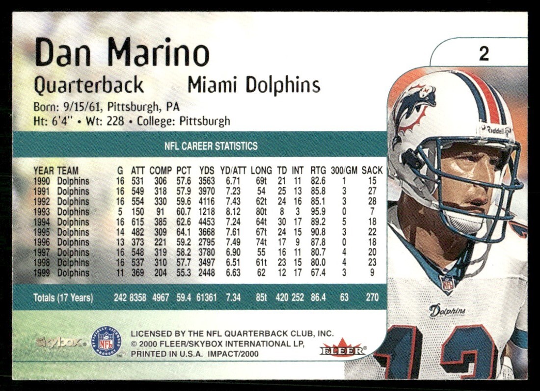 DAN MARINO 限定2000 サイン入りフォトパネル Dan Marino Signed