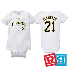 Roberto Clemente Pittsburgh Pirates Baseball Gerber Baby Onesie® Cotton Bodysuit