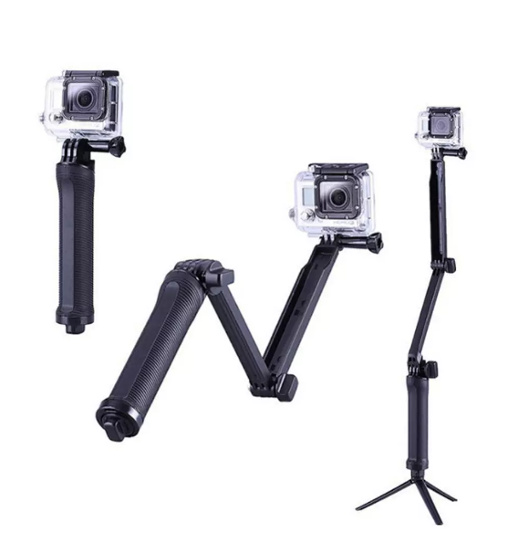 For GoPro 3-Way grip Tripod Adjustable stand Bracket Solid rod