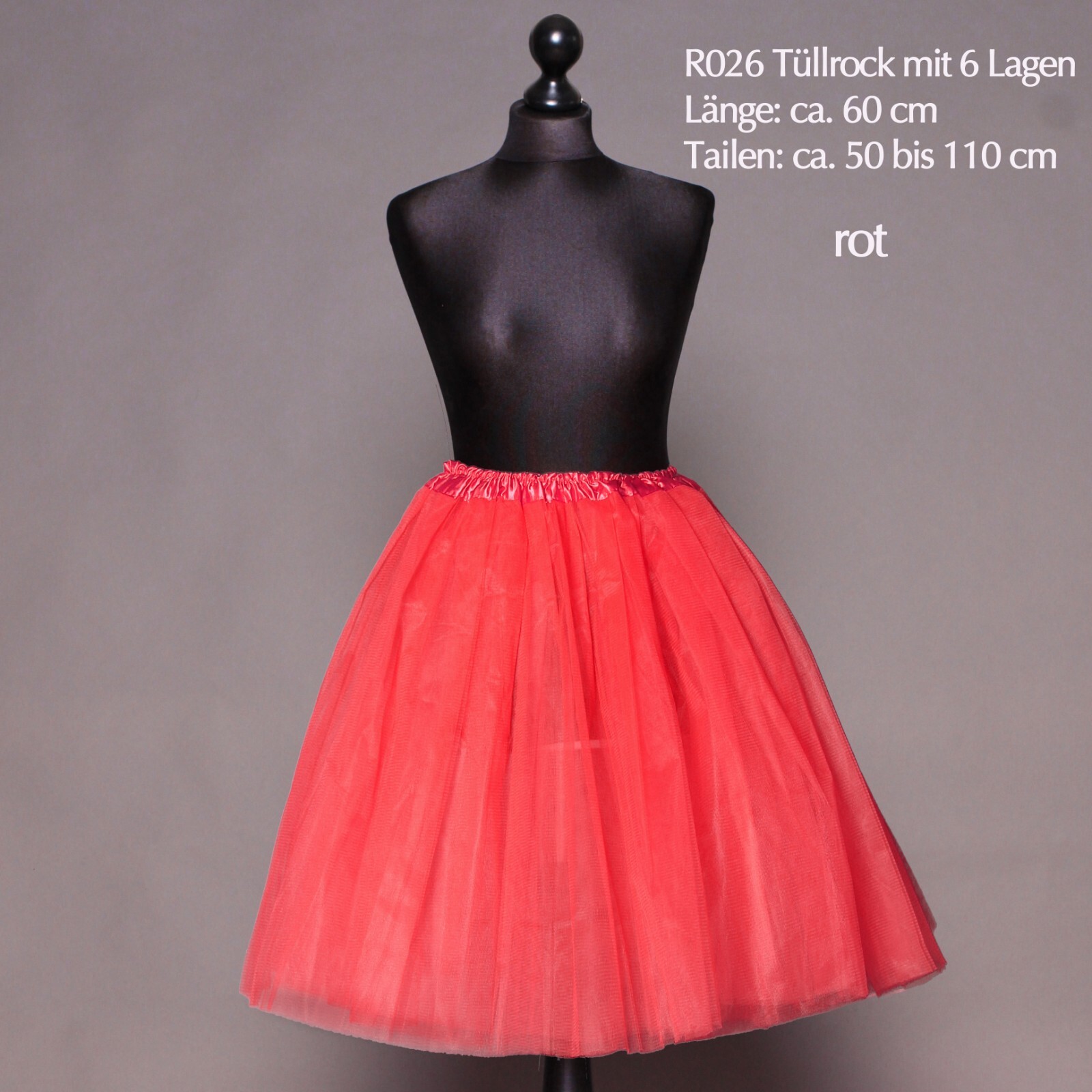 Falda de tul Tütü 6 capas 60 cm de largo falda de ballet falda de baile disfraz ropa de festival