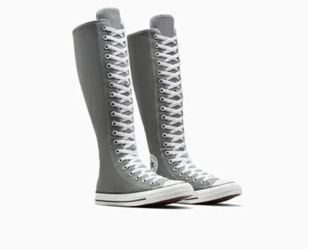 Converse Sneakers Women's 8.5 Gray Black White CTAS XX Hi Knee High Grunge Shoes