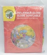 New Teaching Tree inflatable World Globe inflates to 11.5" teachers beach ball
