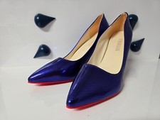 Women's High Heels Formal Office Pointy Toe Stiletto Pumps Work Shoes Blue US9