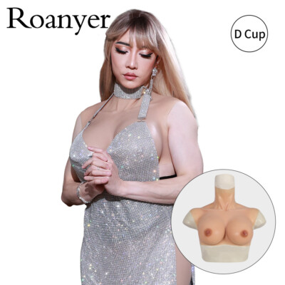 ROANYER Silicone Breast Forms Tube-Top – Realistic Fake Boobs For Crossdressers, Trans, Drag – B C D Cup With Free Bra - View #7